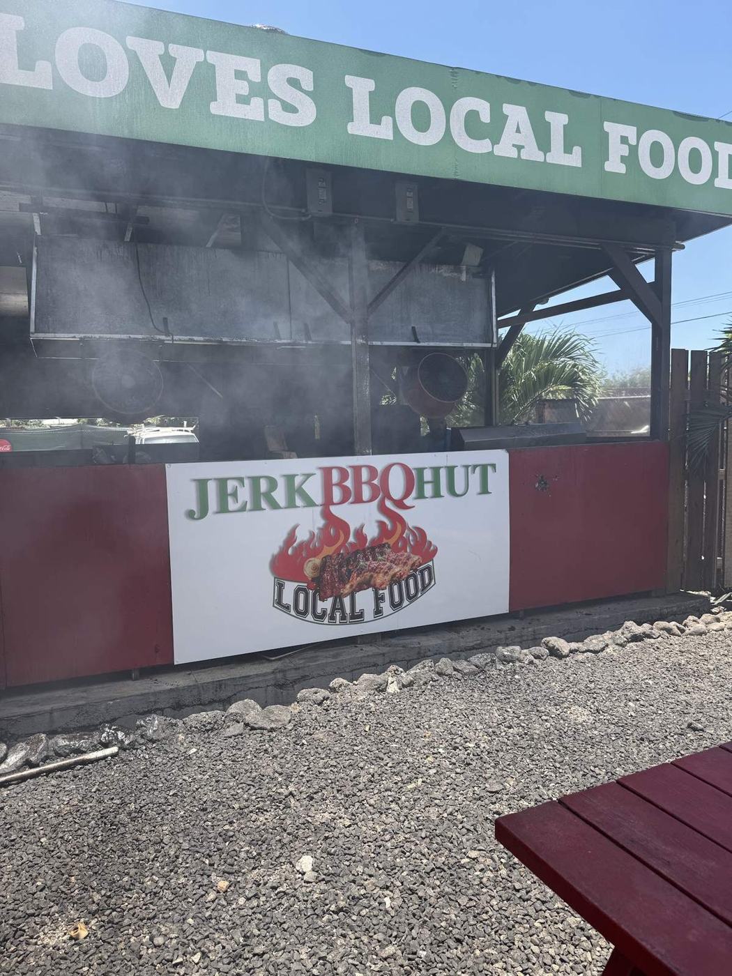 Storefront of Jerk BBQ Hut